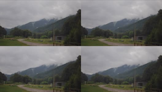 雨后盘旋的群山。喀尔巴阡山脉夏季多云的天空高清在线视频素材下载