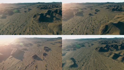 中国新疆戈壁沙漠航拍图。高清在线视频素材下载