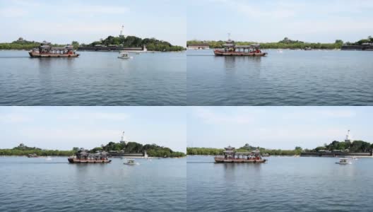北京北海公园在湖中游弋高清在线视频素材下载