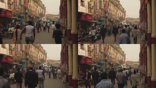 印度加尔各答(Calcutta)的街景高清在线视频素材下载