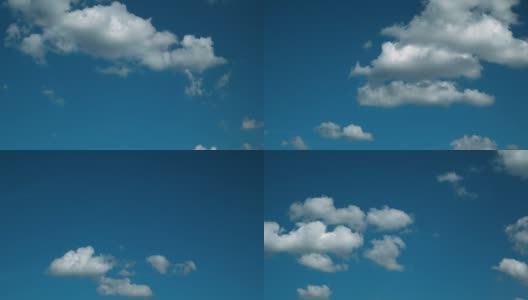 夏天，蓝天上飘着白云。高清在线视频素材下载