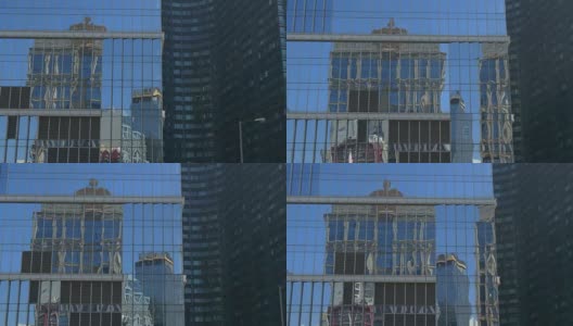 中国阳光日澳门市区办公楼正面反射4k全景高清在线视频素材下载