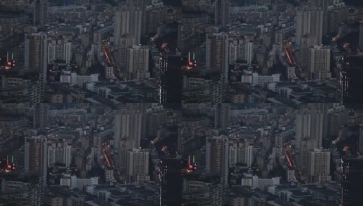 深圳蛇口，中国-城市全景从上面拍摄高清在线视频素材下载