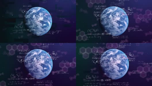 地球上的数学和化学符号。高清在线视频素材下载