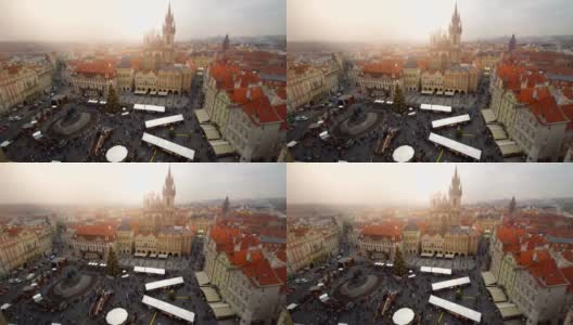 布拉格的圣诞市场高清在线视频素材下载