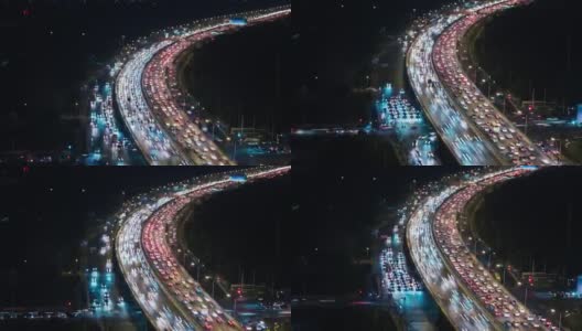 T/L HA TD Rush Hour Traffic at Night /北京，中国高清在线视频素材下载