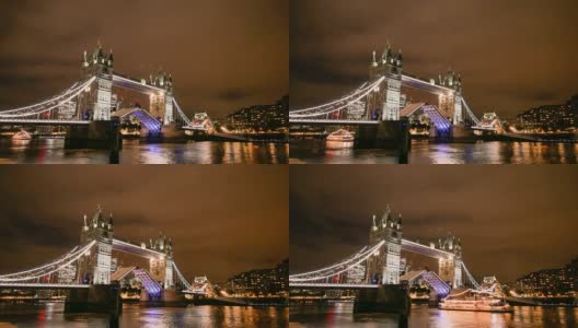 4K塔桥，英国伦敦，在夏季与时间推移高清在线视频素材下载