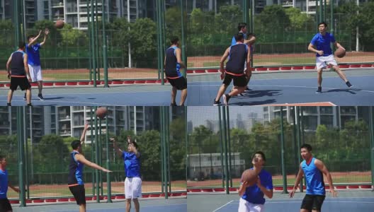 亚洲年轻人在户外打篮球高清在线视频素材下载