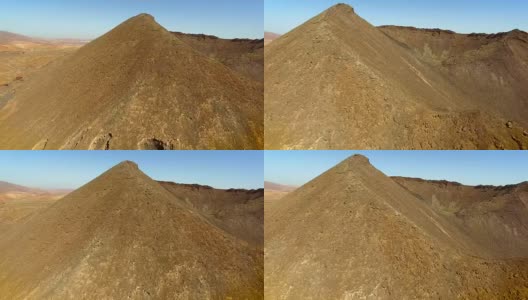 鸟瞰图的火山路径在火山口德盖里亚在富埃特文图拉。高清在线视频素材下载