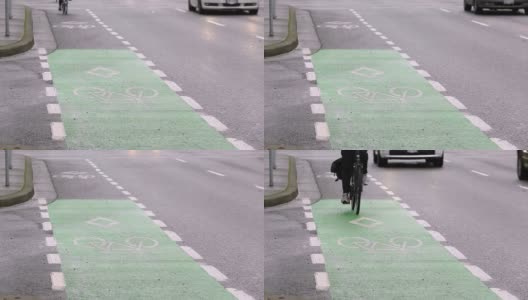 标明市中心自行车道高清在线视频素材下载