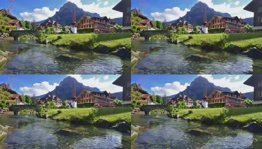 瑞士阿尔卑斯山的坎德斯泰格村-夏天高清在线视频素材下载
