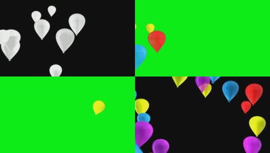 带有alpha和绿屏的气球过渡高清在线视频素材下载