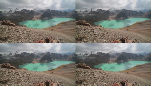 阿拉库尔湖位于吉尔吉斯斯坦天山山脉高清在线视频素材下载