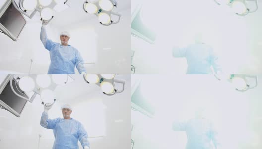 外科医生直接在摄像机中指挥手术光斑高清在线视频素材下载