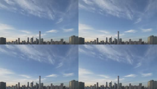 4000 - time - pace北京中央商务区建筑天际线，中国城市景观高清在线视频素材下载