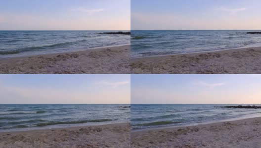 夏日里黑海的波涛在沙滩上拍打高清在线视频素材下载