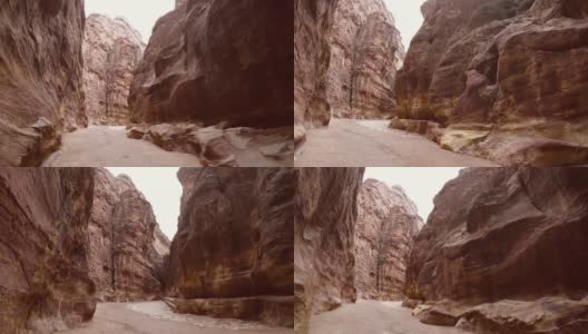 走进佩特拉市的阿尔西克峡谷高清在线视频素材下载