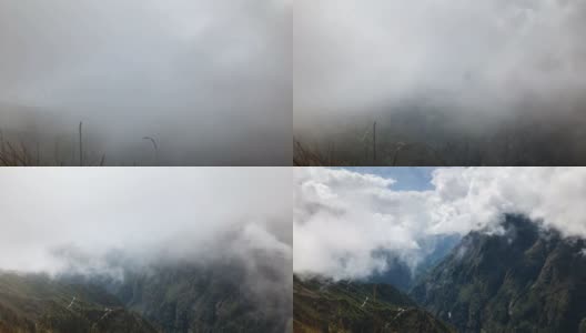 4K延时拍摄的云漂浮在喜马拉雅高山上高清在线视频素材下载
