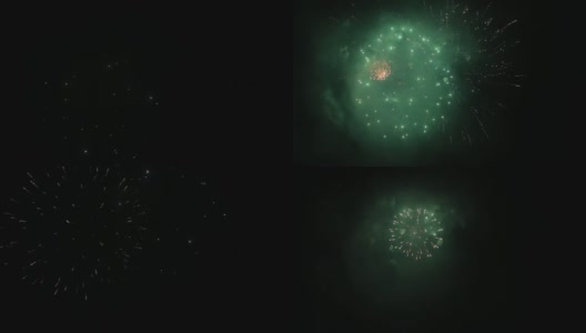 五颜六色的烟花在海边的夜空中爆炸高清在线视频素材下载