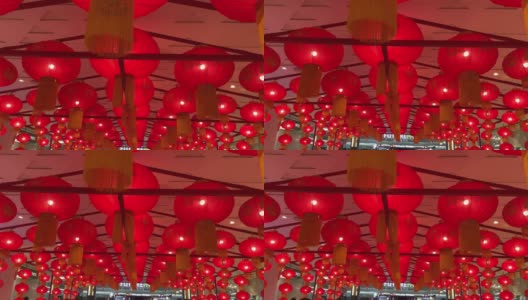 中国新年节日里五颜六色的红灯笼。高清在线视频素材下载