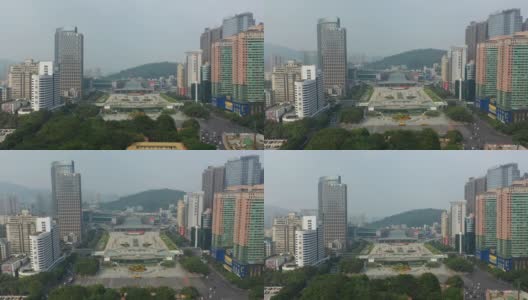 白天时间广州市中心著名火车站广场航拍4k中国全景高清在线视频素材下载