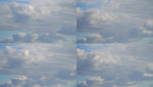 云在蓝色的天空中移动高清在线视频素材下载