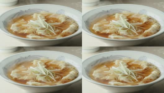 煮熟的肉饺子高清在线视频素材下载