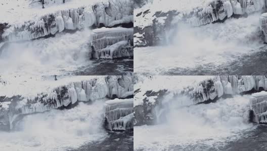 春天融水从山上流出高清在线视频素材下载