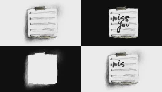 Miss You Note with luma哑光高清在线视频素材下载