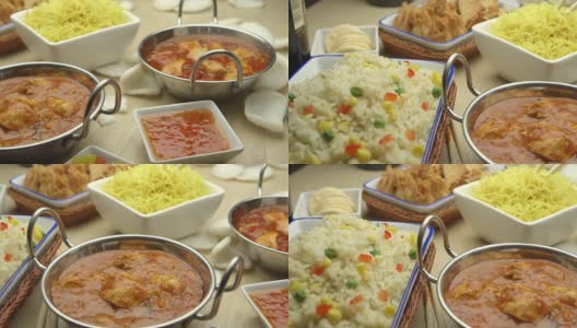 印度菜和中国菜高清在线视频素材下载