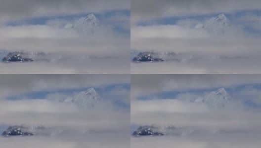 费尔韦瑟山脉上空的低云。阿拉斯加冰川湾。高清在线视频素材下载