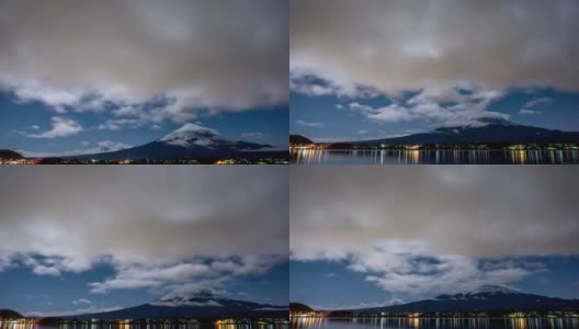 夜间富士山的时间流逝高清在线视频素材下载