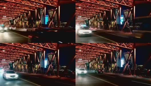 上海外白渡桥夜景高清在线视频素材下载