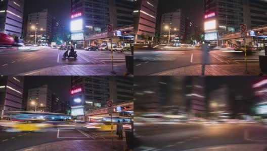 城市夜间交通时间流逝高清在线视频素材下载