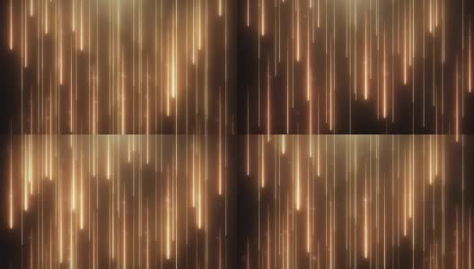 霓虹金色动画VJ背景与闪亮的粒子高清在线视频素材下载