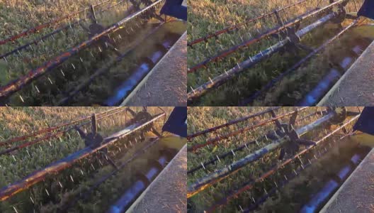 结合收获的小麦与田野的视角，索尼4K拍摄高清在线视频素材下载
