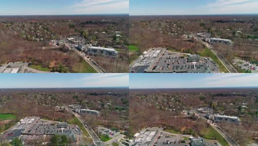 美国纽约州韦斯切斯特县斯卡斯代尔镇的鸟瞰图。高清在线视频素材下载