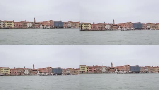 威尼斯城意大利从海上船全景高清在线视频素材下载