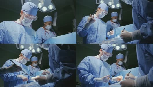 外科医生为病人缝合高清在线视频素材下载