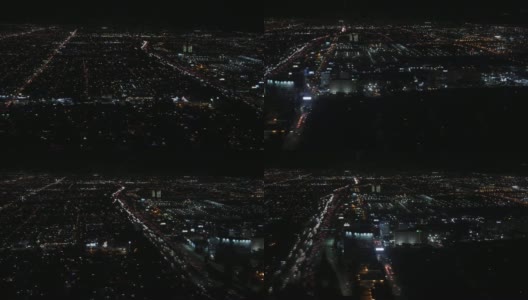乘客从着陆飞机上看到的城市灯光高清在线视频素材下载