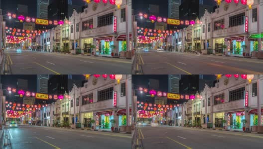 在新加坡华埠街，有很多商店和旅游购物。新加坡的佛牙舍利高清在线视频素材下载
