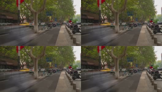 南京城市白天时间交通街道边时间推移全景4k中国高清在线视频素材下载