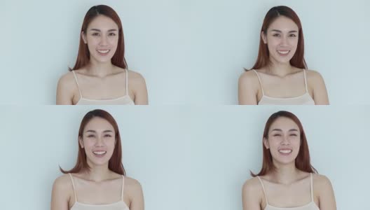 健康美丽的亚洲女人的微笑高清在线视频素材下载