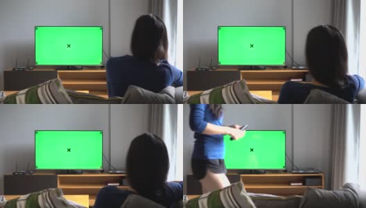 看绿色屏幕的电视高清在线视频素材下载