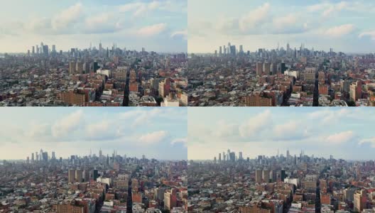 纽约的高楼大厦高耸入云。著名的无与伦比的城市在所有的荣耀。城市全景。高清在线视频素材下载