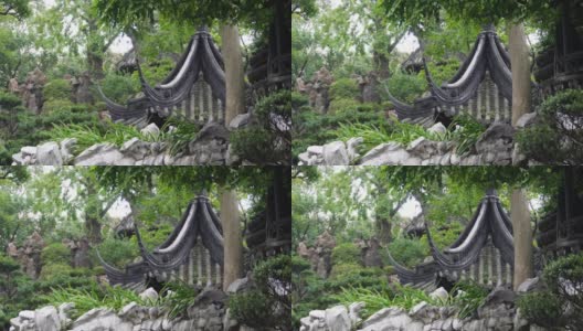 中国传统的门口装饰和屋顶装饰高清在线视频素材下载
