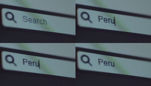 电脑屏幕上的秘鲁文本浏览器栏高清在线视频素材下载