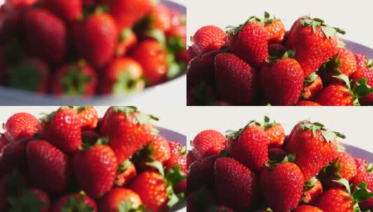 多汁的草莓与平移运动，4k(超高清)高清在线视频素材下载