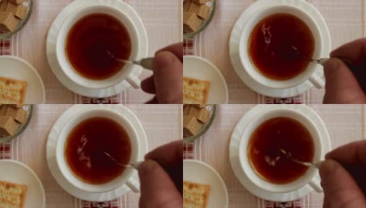 搅拌甜茶高清在线视频素材下载