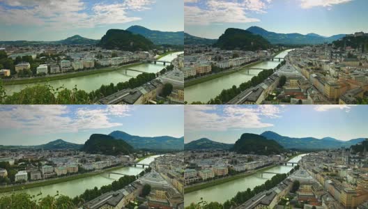 潘:夏天的奥地利萨尔茨堡。高清在线视频素材下载